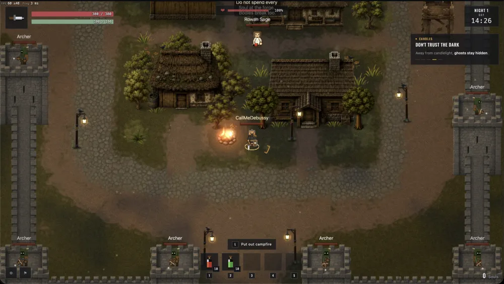 The village in the afternoon, between raids